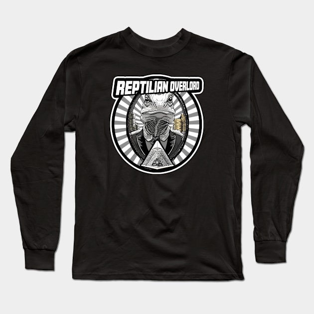 Reptilian Overlord Long Sleeve T-Shirt by thedarkskeptic